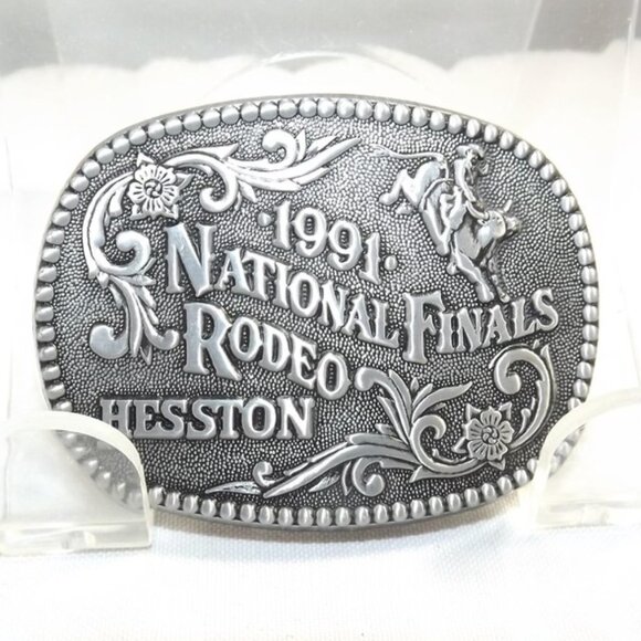 1991 Hesston National Finals Rodeo Miniature Commemorative Series Belt Buckle - Picture 5 of 9